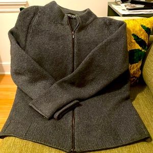 2 ply thick cashmere used but in very good cozy shape wardrobe staple grey